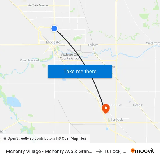Mchenry Village - Mchenry Ave & Granger to Turlock, CA map
