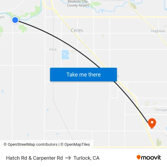 Hatch Rd & Carpenter Rd to Turlock, CA map