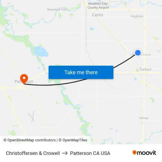 Christoffersen & Crowell to Patterson CA USA map