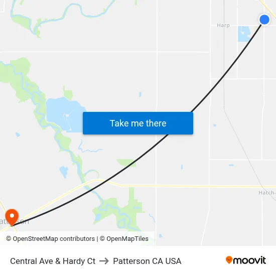 Central Ave & Hardy Ct to Patterson CA USA map