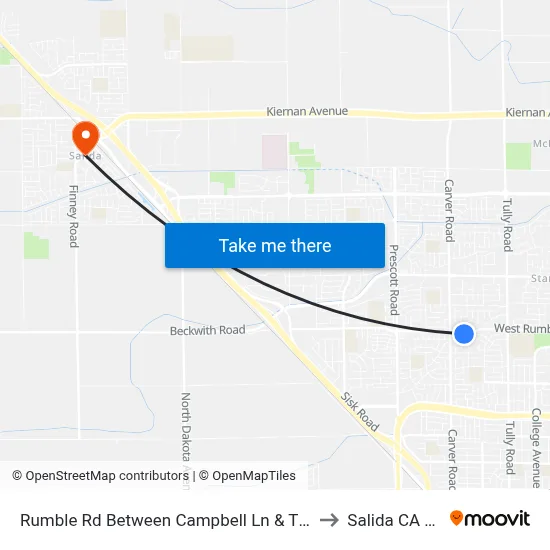 Rumble Rd Between Campbell Ln & Thornton to Salida CA USA map