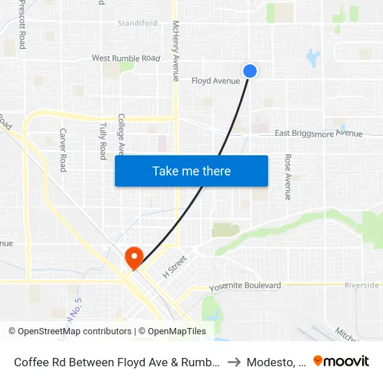 Coffee Rd Between Floyd Ave & Rumble Rd to Modesto, Ca map
