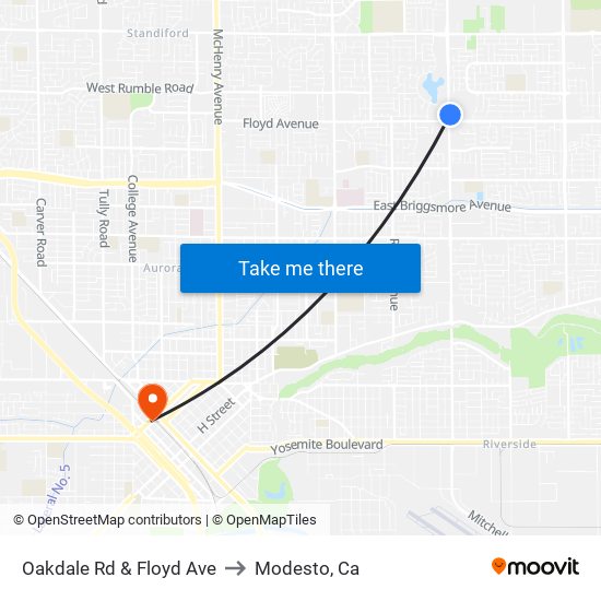 Oakdale Rd & Floyd Ave to Modesto, Ca map