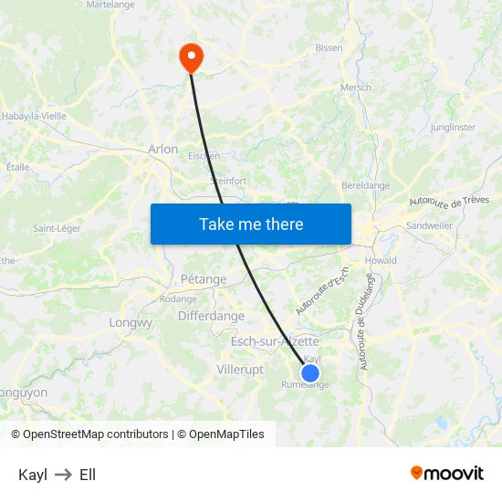 Kayl to Kayl map