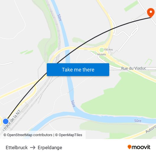 Ettelbruck to Ettelbruck map