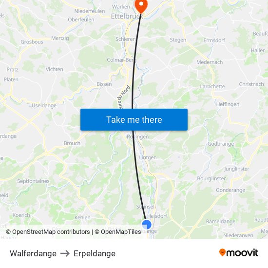 Walferdange to Walferdange map