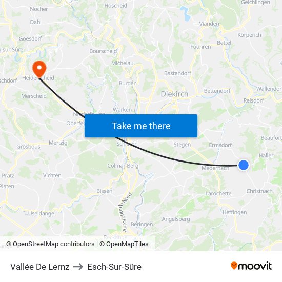 Vallée De Lernz to Esch-Sur-Sûre map