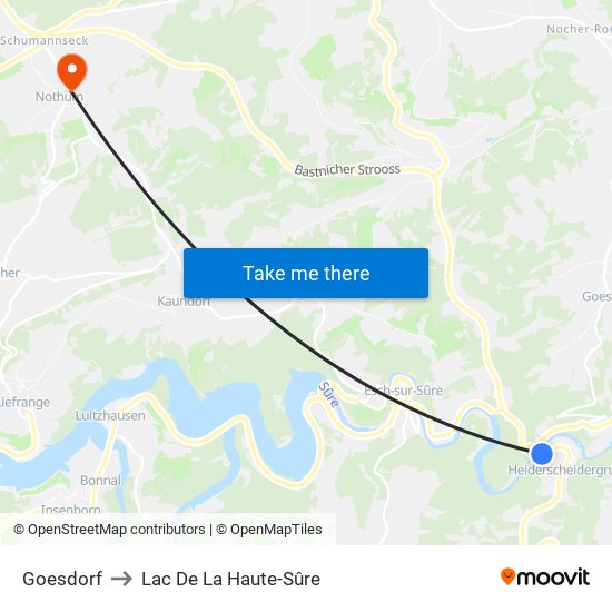 Goesdorf to Lac De La Haute-Sûre map