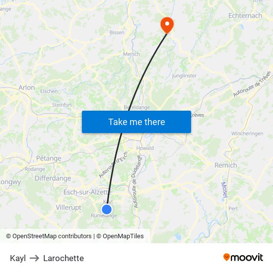 Kayl to Kayl map