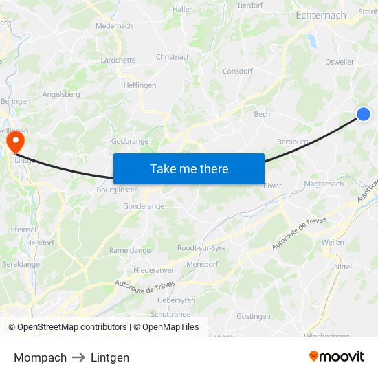 Mompach to Lintgen map