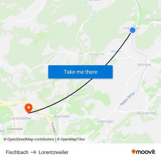 Fischbach to Lorentzweiler map