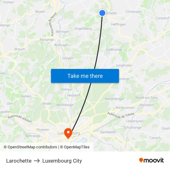 Larochette to Larochette map