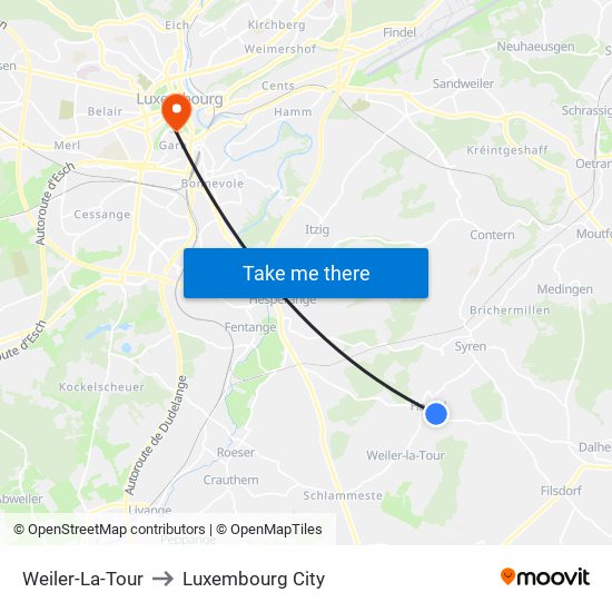 Weiler-La-Tour to Weiler-La-Tour map