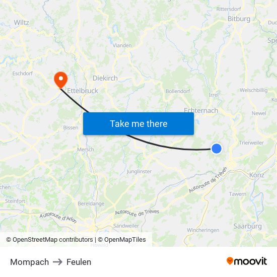 Mompach to Feulen map