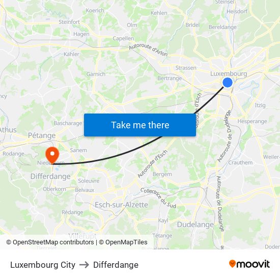 Luxembourg City to Luxembourg City map