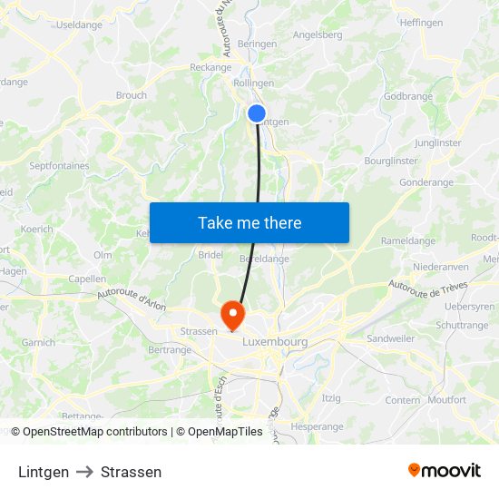 Lintgen to Strassen map