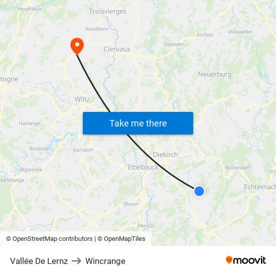 Vallée De Lernz to Wincrange map