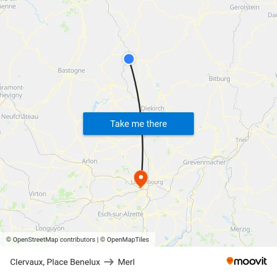 Clervaux, Place Benelux to Merl map