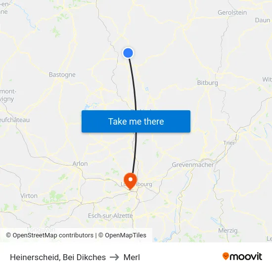 Heinerscheid, Bei Dikches to Merl map