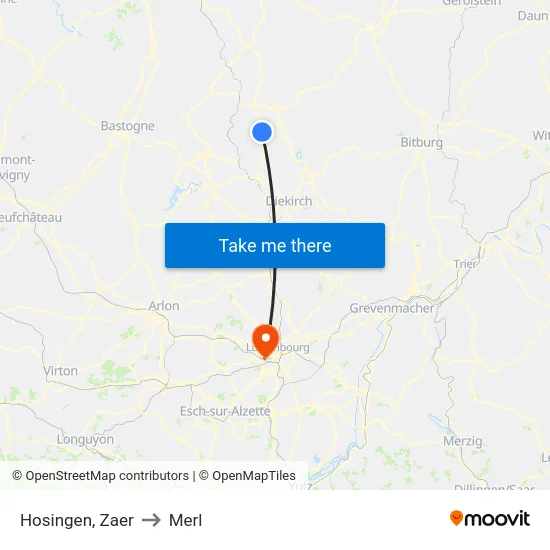 Hosingen, Zaer to Merl map