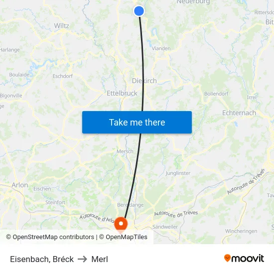 Eisenbach, Bréck to Merl map