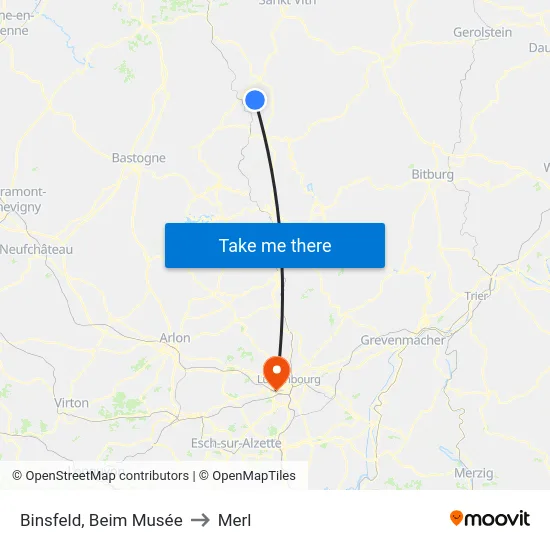Binsfeld, Beim Musée to Merl map