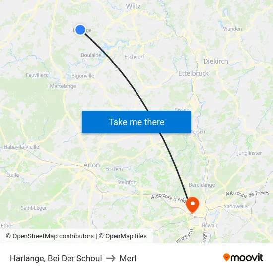 Harlange, Bei Der Schoul to Merl map