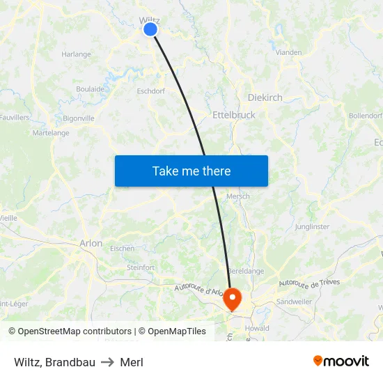 Wiltz, Brandbau to Merl map