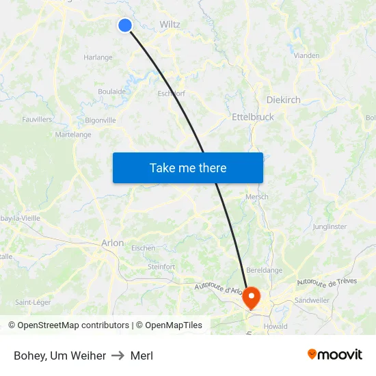 Bohey, Um Weiher to Merl map