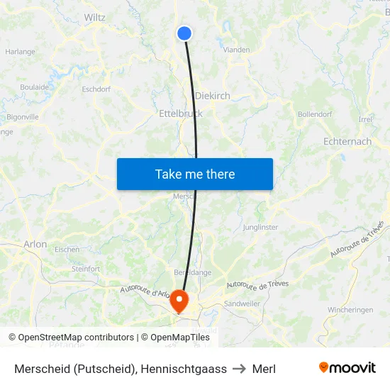 Merscheid (Putscheid), Hennischtgaass to Merl map