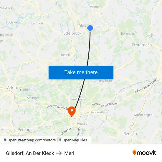 Gilsdorf, An Der Kléck to Merl map