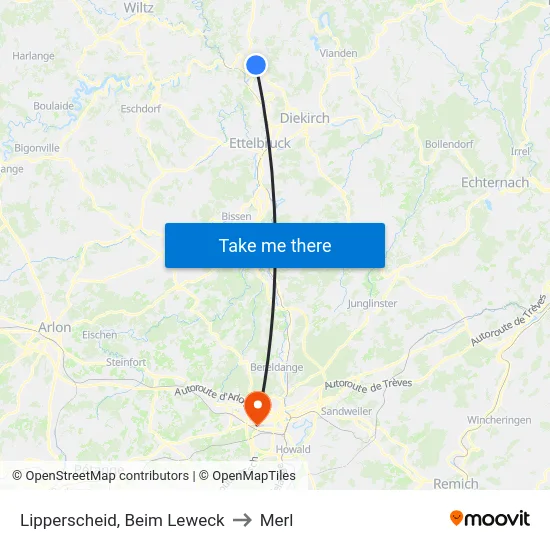 Lipperscheid, Beim Leweck to Merl map