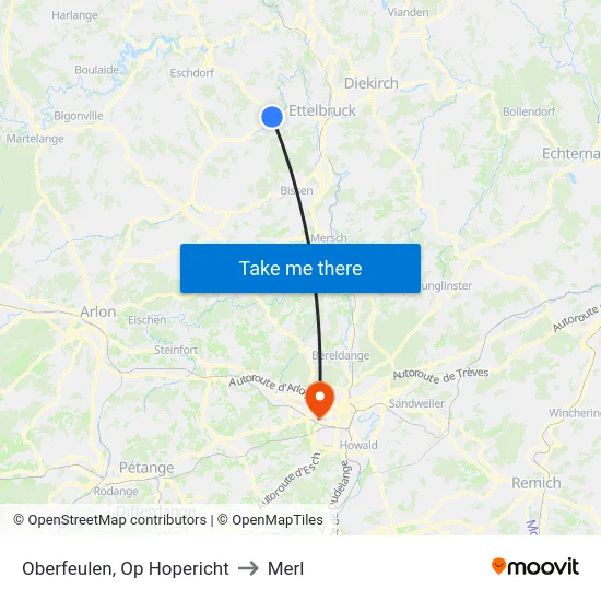 Oberfeulen, Op Hopericht to Merl map