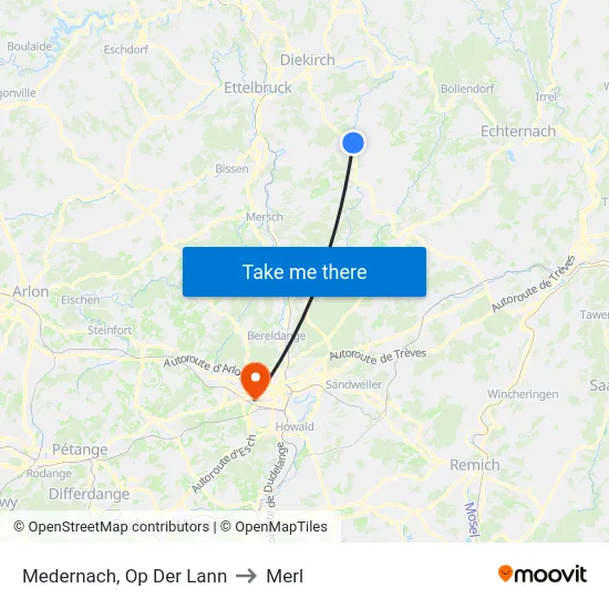 Medernach, Op Der Lann to Merl map