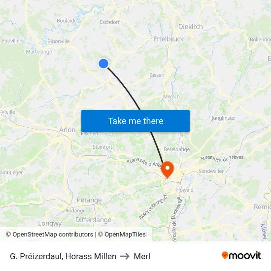 G. Préizerdaul, Horass Millen to Merl map