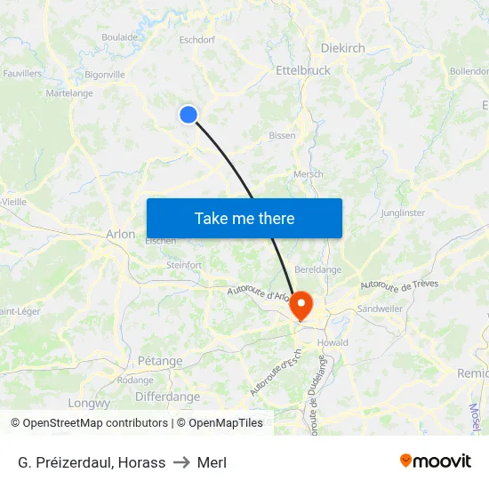 G. Préizerdaul, Horass to Merl map