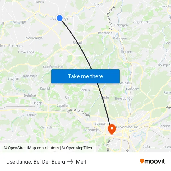 Useldange, Bei Der Buerg to Merl map