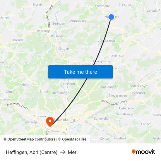 Heffingen, Abri (Centre) to Merl map