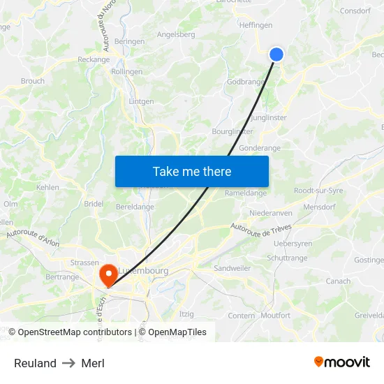 Reuland to Merl map