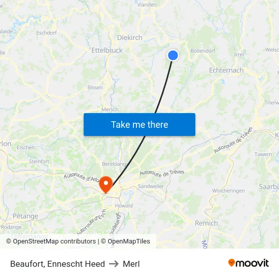 Beaufort, Ennescht Heed to Merl map