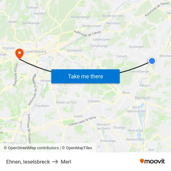 Ehnen, Ieselsbreck to Merl map