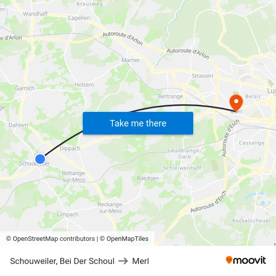 Schouweiler, Bei Der Schoul to Merl map