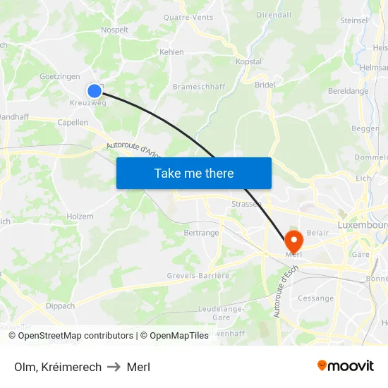 Olm, Kréimerech to Merl map