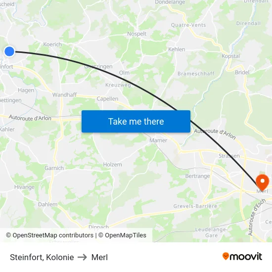 Steinfort, Kolonie to Merl map