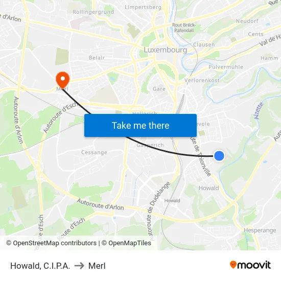 Howald, C.I.P.A. to Merl map