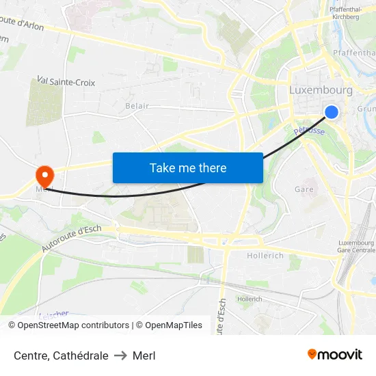 Centre, Cathédrale to Merl map