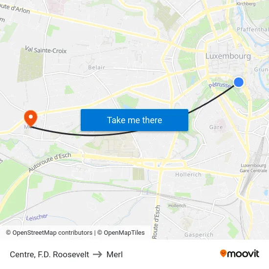Centre, F.D. Roosevelt to Merl map