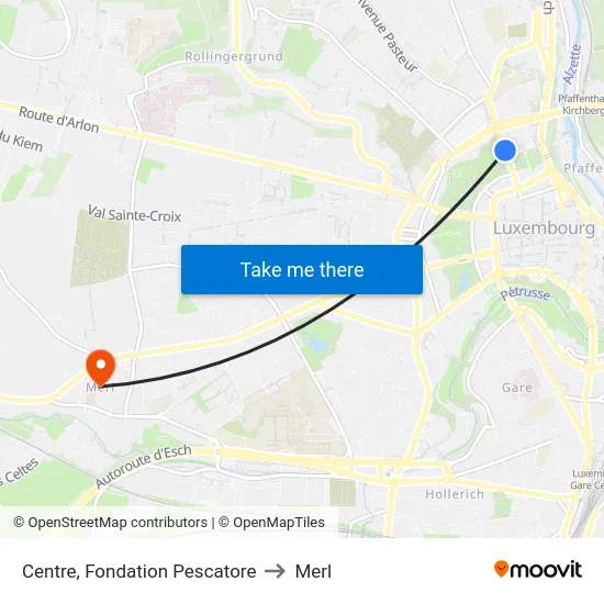 Centre, Fondation Pescatore to Merl map