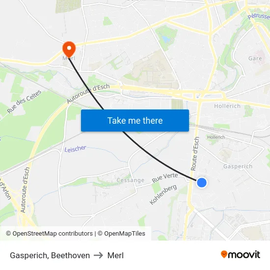 Gasperich, Beethoven to Merl map