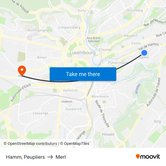 Hamm, Peupliers to Merl map